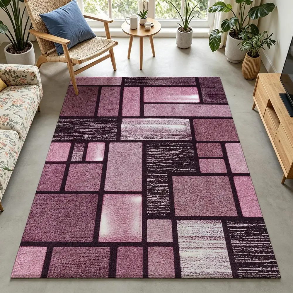 2D 1 piece geometric mosaic, soft and comfortable, easy to care, machine washable indoor rug, suitable for under dining table, living room sofa, bedroom corner, entryway, kitchen floor, rustic home decoration