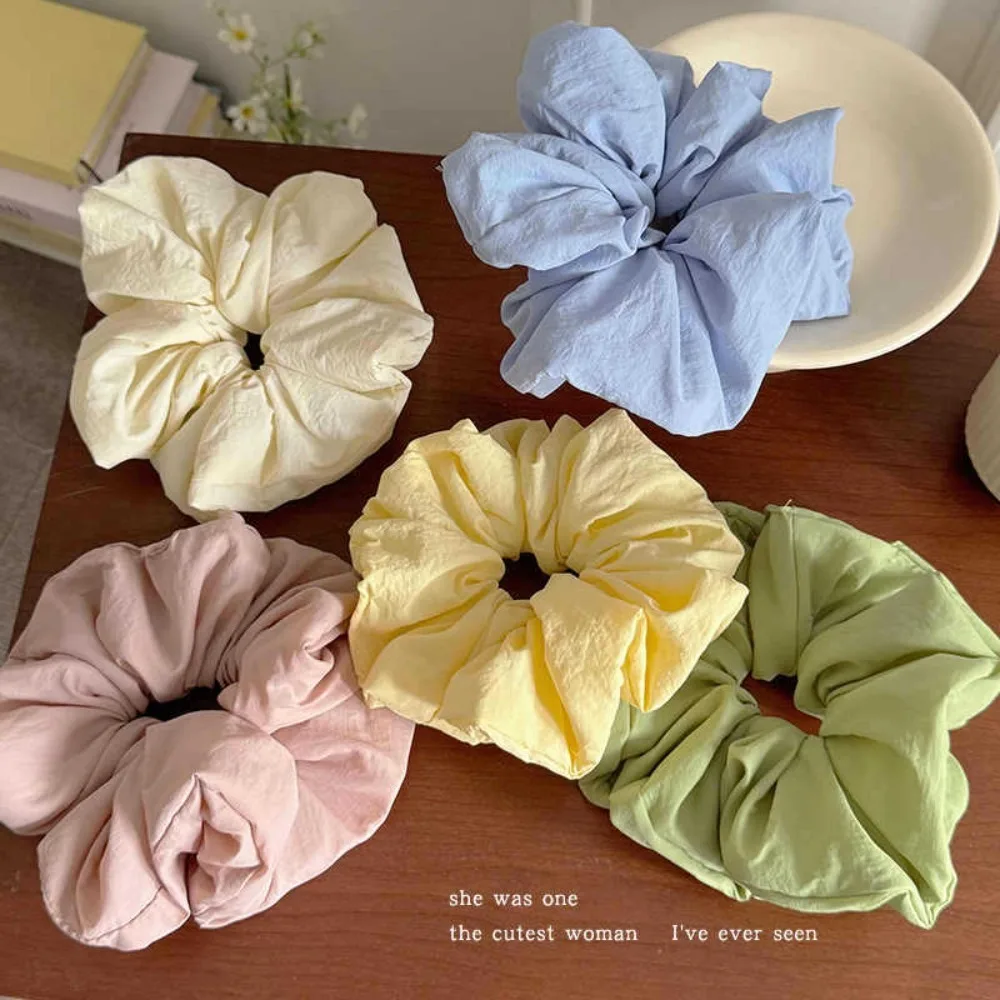 1/5 Stück pastellfarbenes, flauschiges Haargummi, weiches Rüschen-Design, perfektes tägliches, lässiges Haarstyling, Haar-Accessoire, lässiges Styling, bequem – Detail 3