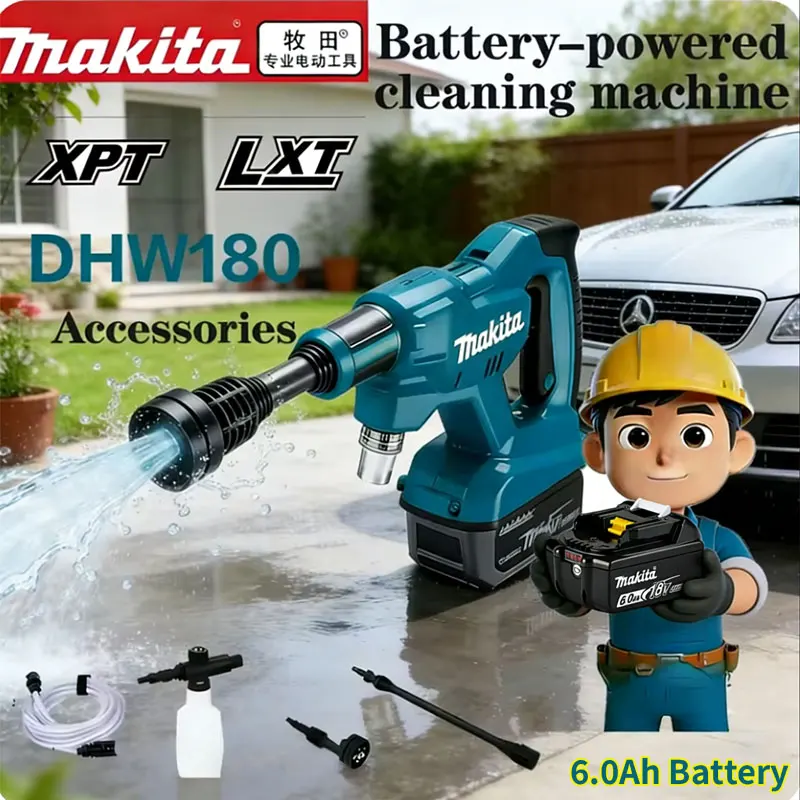 

Makita 18V 9Ah/6Ah Lithium ion Battery BL1890B BL1860B DHW180 Cleaning Machine Outdoor Portable High Pressure Water Gun