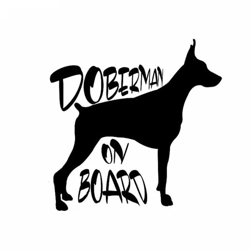 15 * 15cm Doberman Inu Design Car Window Bumpers, Motorcycle Accessories, Vinyl Decorative Waterproof Car Stickers