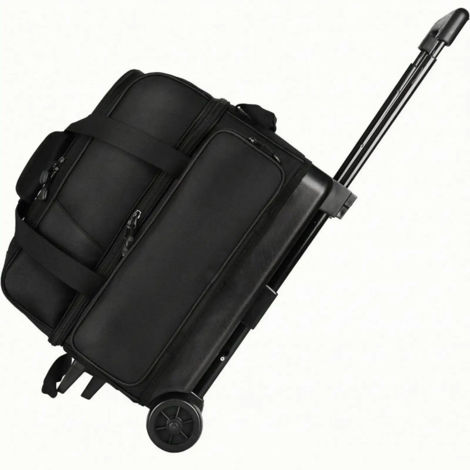 Bowling Trolley Bag Wheeled Double-Ball Bowling Bag Rolling Water-Resistant for Bowlers, Travel