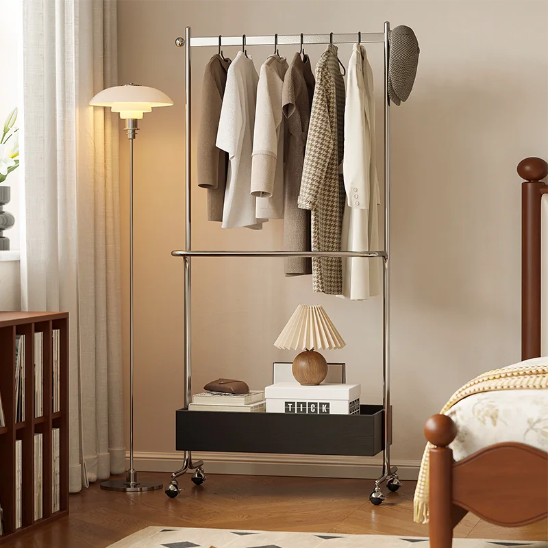 

Metallic Bedroom Home Coat Rack Standing Hanging With Wheels Coat Rack Interior Floor Percheros De Pared Organizer Furniture