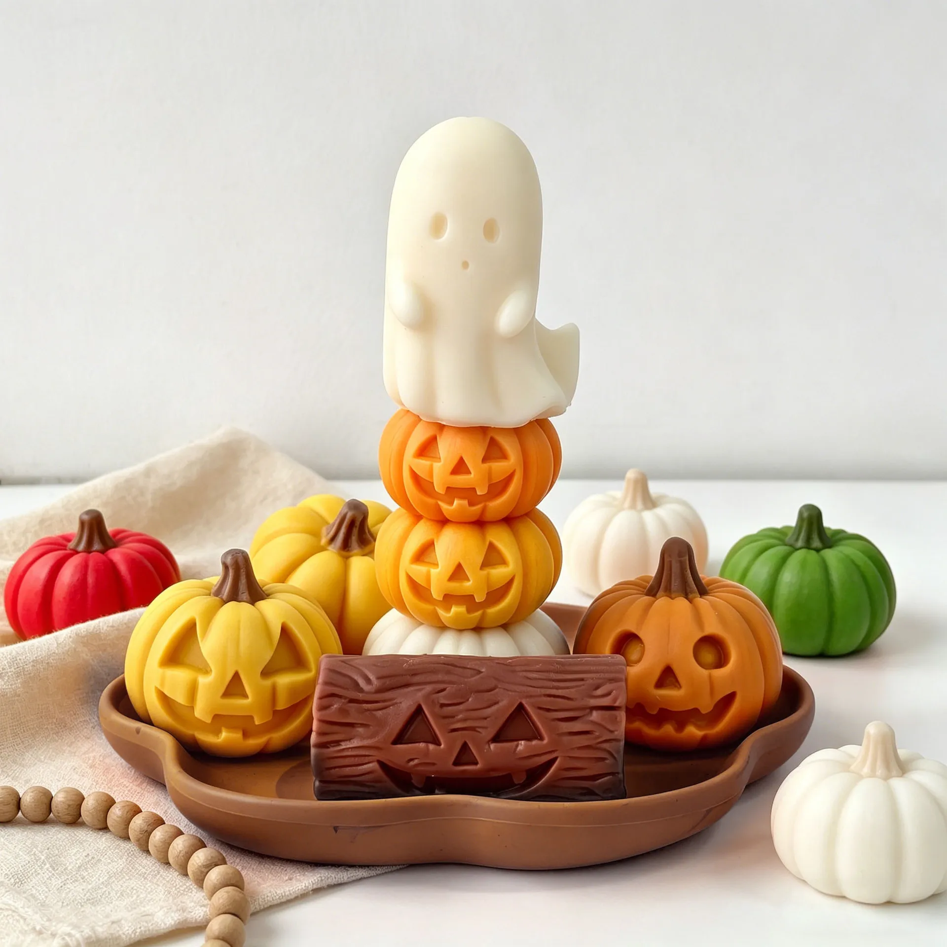 Halloween-Kürbis-Duftkerzen-Silikonform, Simulierte Teufel-Kürbis-Geister-Gipsformen, Süßigkeiten-Schokoladen-Backform – Detail 5