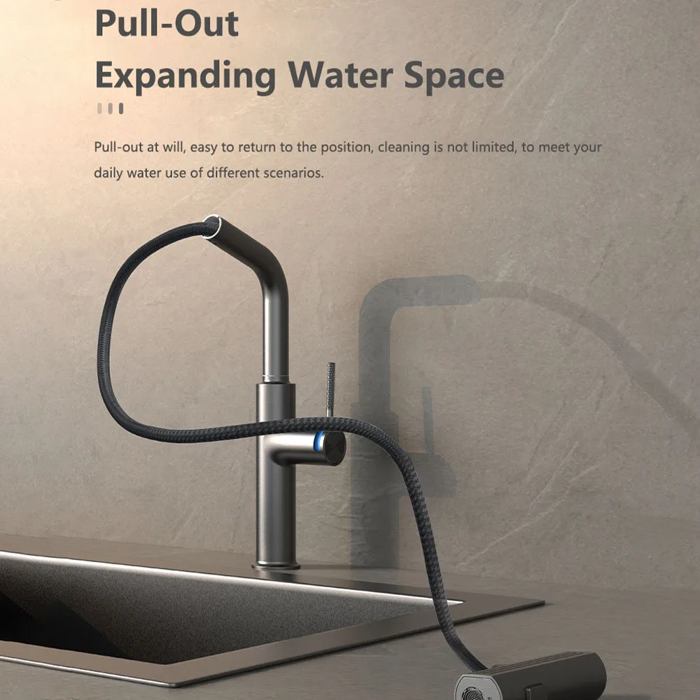 Imagem -02 - Anti-splash Single Handle Kitchen Faucets 360 ° Swivel Single Handle Misturador para Lavatório Quente e Frio Torneiras de Pia de Chuva