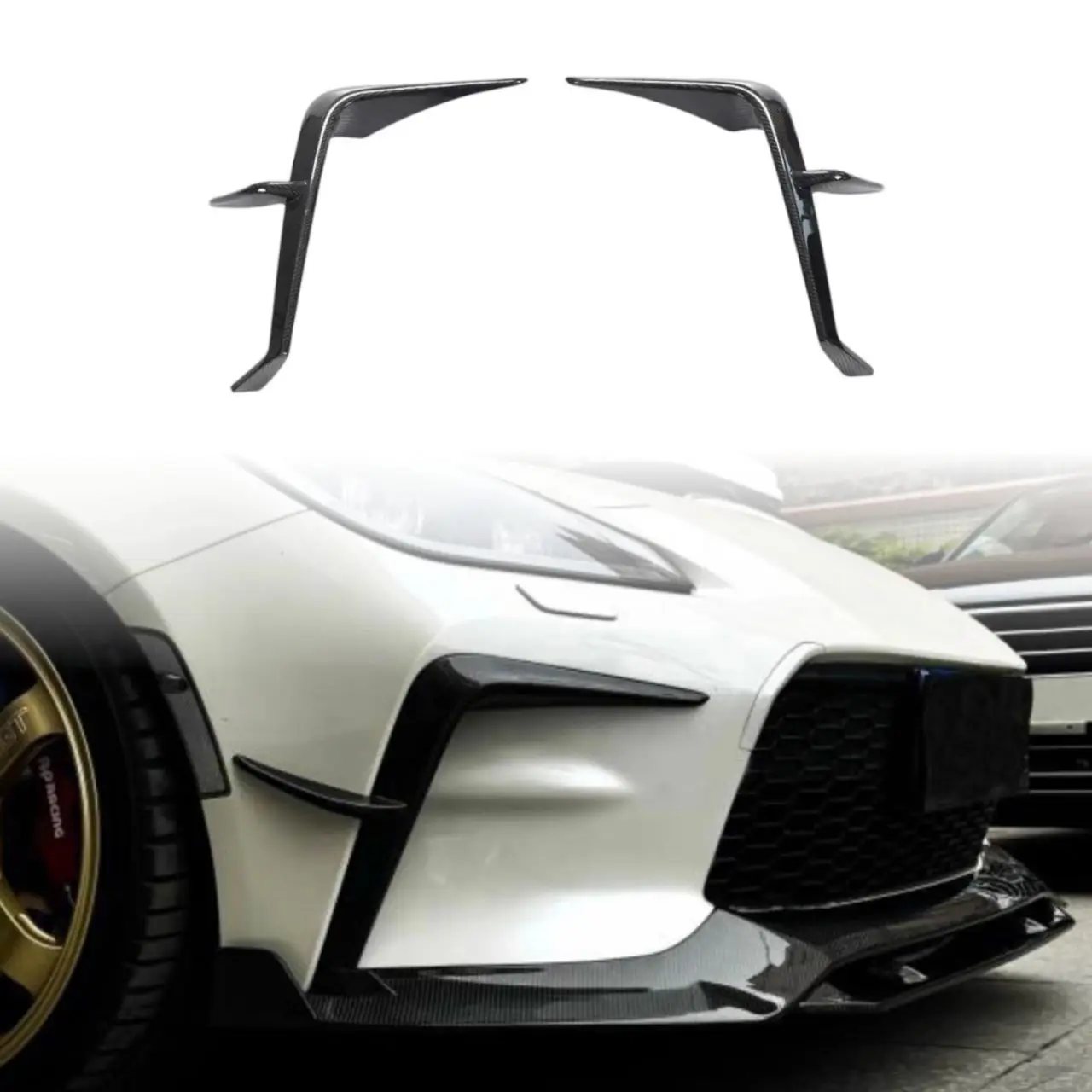 For 2020 + Toyota GR86 ZD8 Upgraded Carbon Fiber Front Bar Fog Light Trend Paste Air Knife