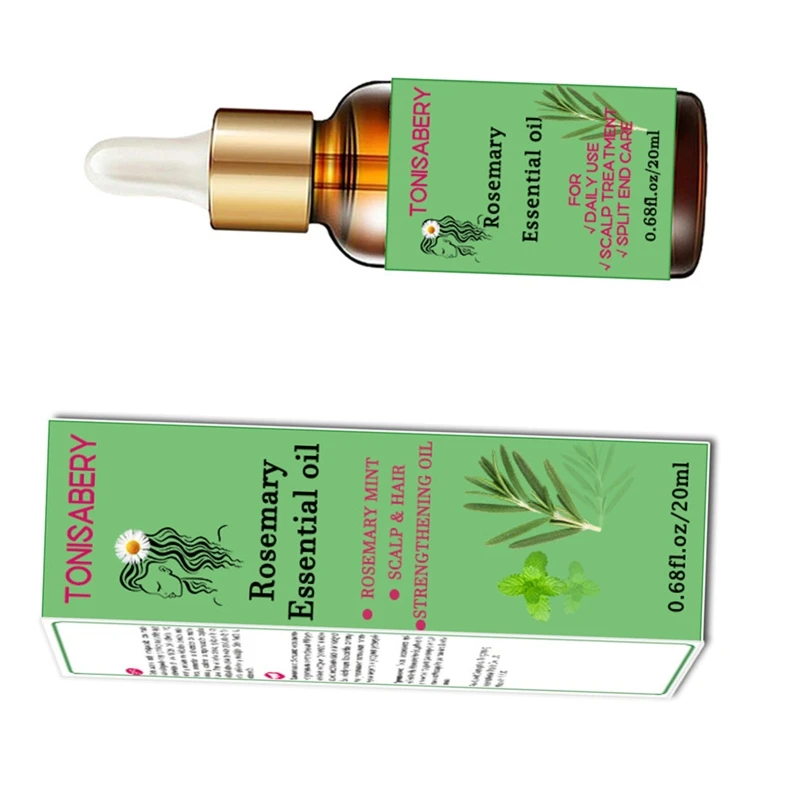น้ำมันโรสแมรี่ Essential สำหรับการเจริญเติบโตของเส้นผม, ฟื้นฟูการสูญเสียเส้นผม, เสริมสร้างเส้นผม, บำรุงหนังศีรษะ, ปรับปรุงการไหลเวียน