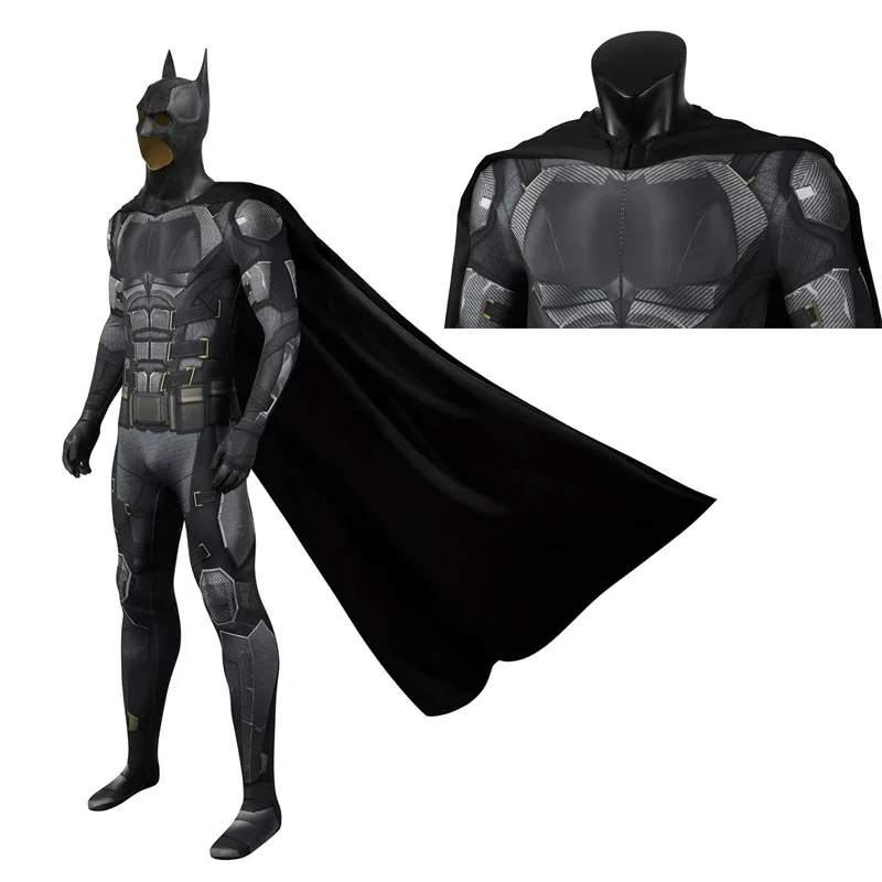

Новый взрослый Хэллоуин Лига Темный Рыцарь Косплей Брюс Уэйн Комбинезон Супергерой Боевой Костюм Печать Новый Наряд Летучей Мыши