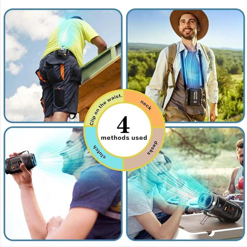 

Operated Hands-Free Belt Fan With Clip Portable Waist Fan For Personal Cooling, Outdoor, Camping