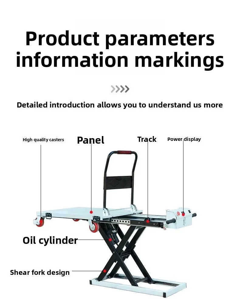 Tragbarer elektrischer hydraulischer Scherenhebetrol – zum Laden, Entladen und Heben von Fracht