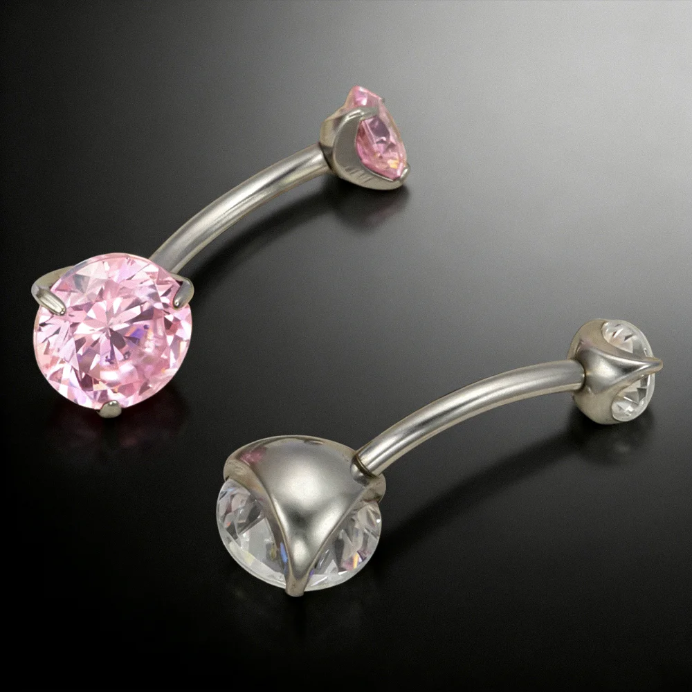 F136 Titan Banana Bend Nabelpiercing Schmuck Bauchnabelring Piercing Barbell 8/10/12/14 mm hypoallergen für Damen Herren – Detail 4