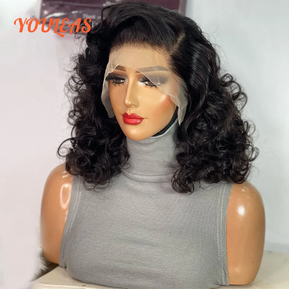 

250% Плотность Супер Двойной Вытяжной Свободный Волнистый Парик 13x4 Прозрачный Парик Фронта Шнурка Бесклеевого Человеческих Волос Предварительно Сорванный Готовый Для Ношения