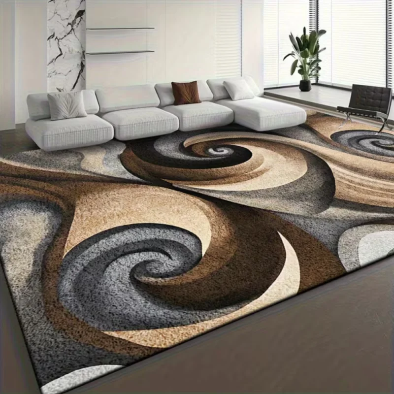 VIKAMA Abstract Spiral Living Room Carpet Kitchen Entrance Doormat Room Decoration Non-Slip Easy Care Dining Room Bedroom Carpet