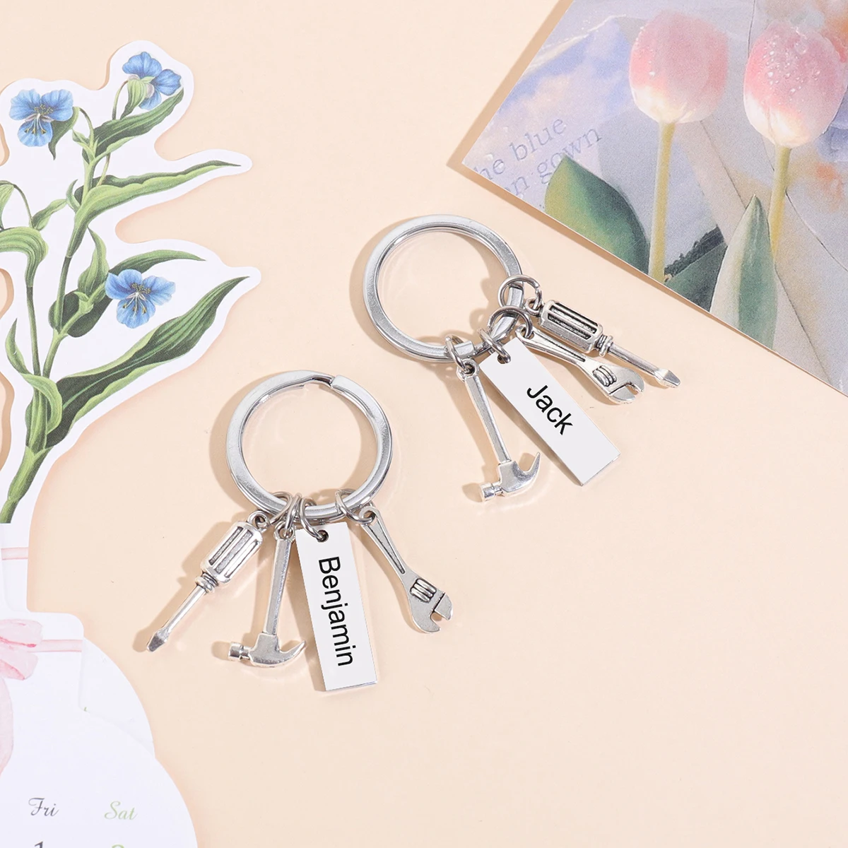 Custom Name Keychain Personalized Metal Key Ring Gift