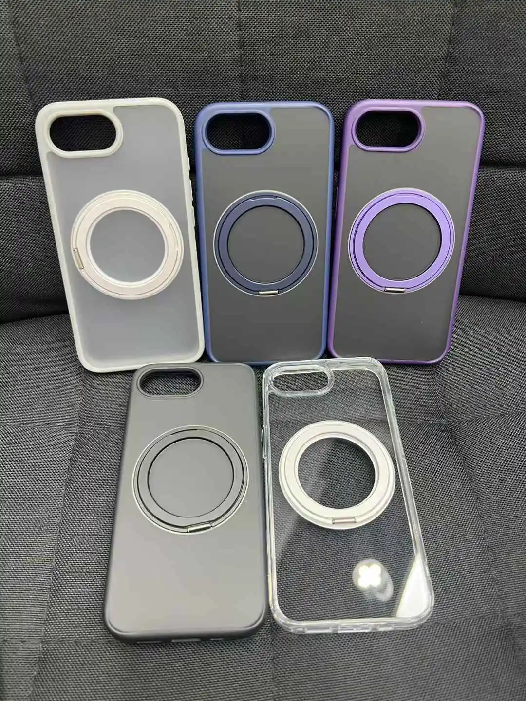 

Магнитный 360° ° Чехол для телефона с вращающейся подставкой для iPhone 16E (2025) 16 Pro Max 16 Plus с кольцевым держателем, матовая прозрачная крышка