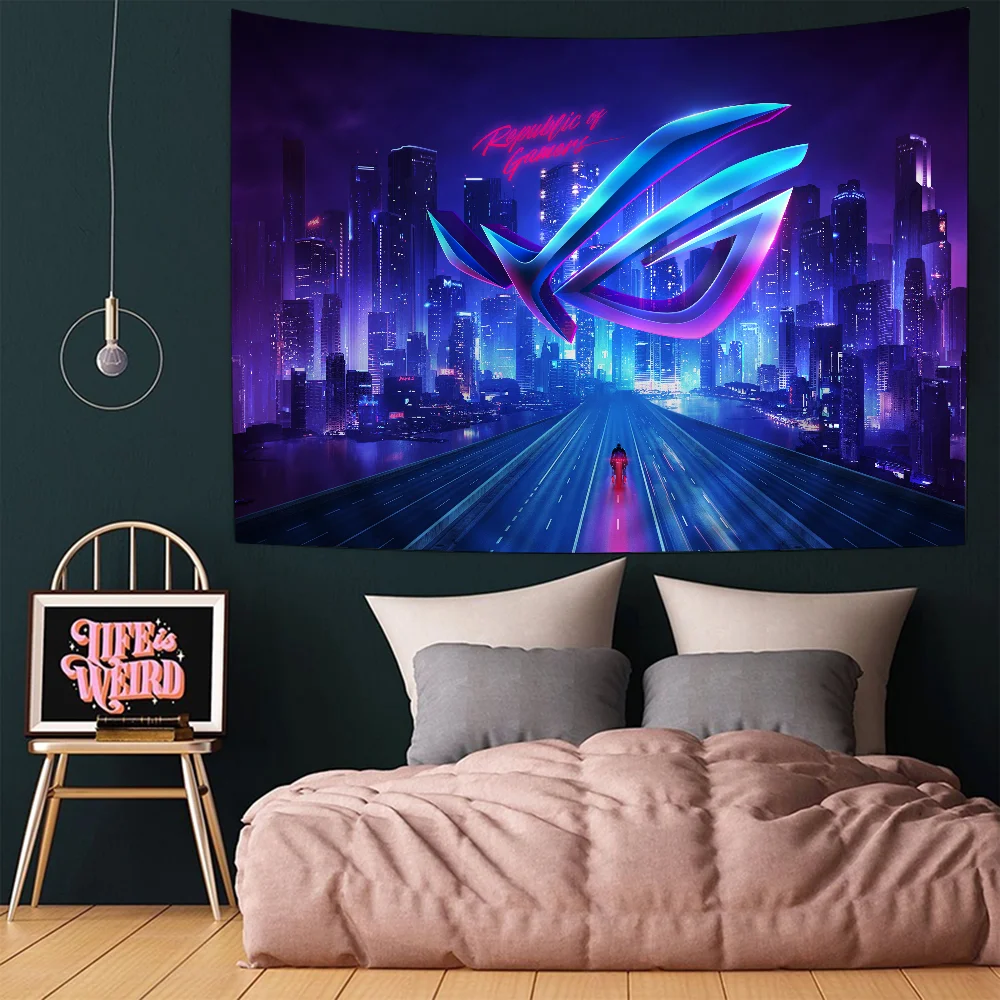 

ASUS ROG Republic of Gamers Logo Cartoon Tapestry Bohemian Wall Tapestries Mandala Home Decor