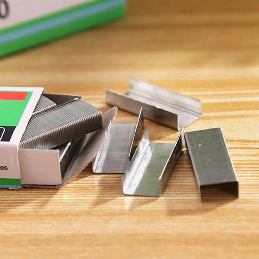 

10 Boxes Staples Mini Small Desktop Stainless Steel Chisel Point Penetrate Thick Paper Office Home Staples Mini Staple