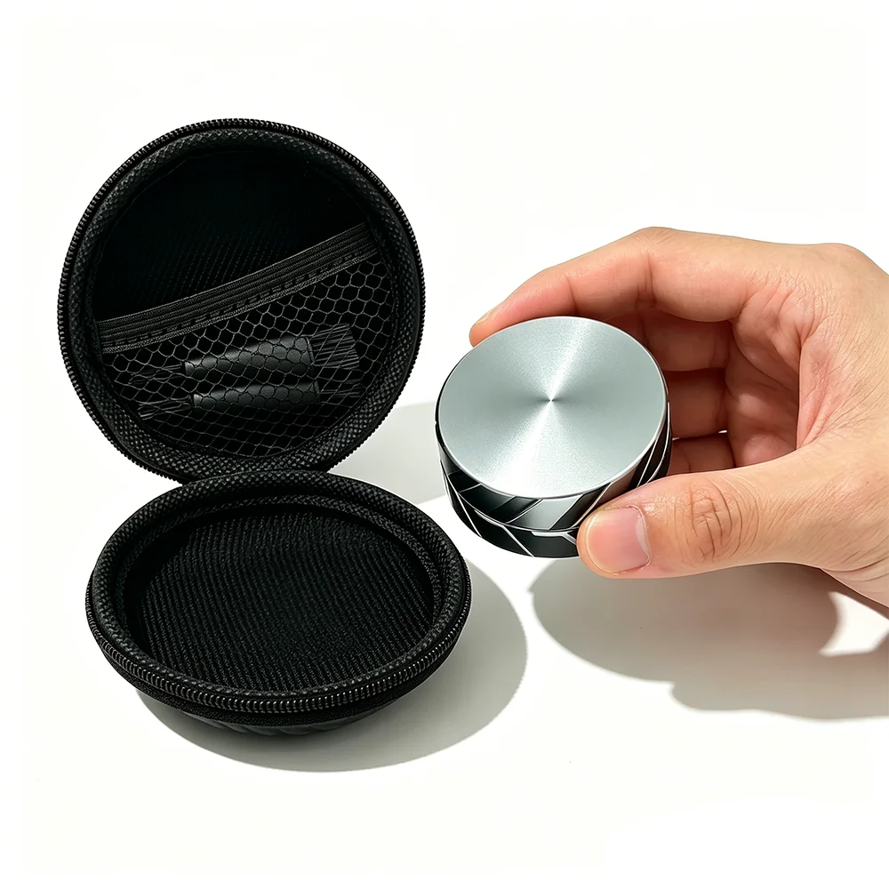 Portable Metal Herb Grinder with Hard Case & Cleaning Brushes - Durable Tobacco Grinder Kit for Travel