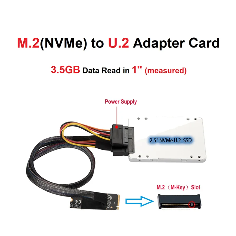 M.2 M-Key To U.2 SFF-8639 Adapter Cable for Intel 750 P4610 Samsung 983 SFF-8639 Adapter Cable