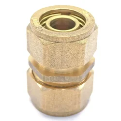 12x16mm 14x18mm 16x20mm 20x25mm 26x32mm PEX-AL-PEX Straight Brass Compression Pipe Fitting For Floor Heating