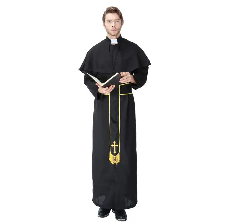 Easter Purim Halloween Costume for Men Father Priest Bishop Costumes Christian Pastor Cosplay view 5