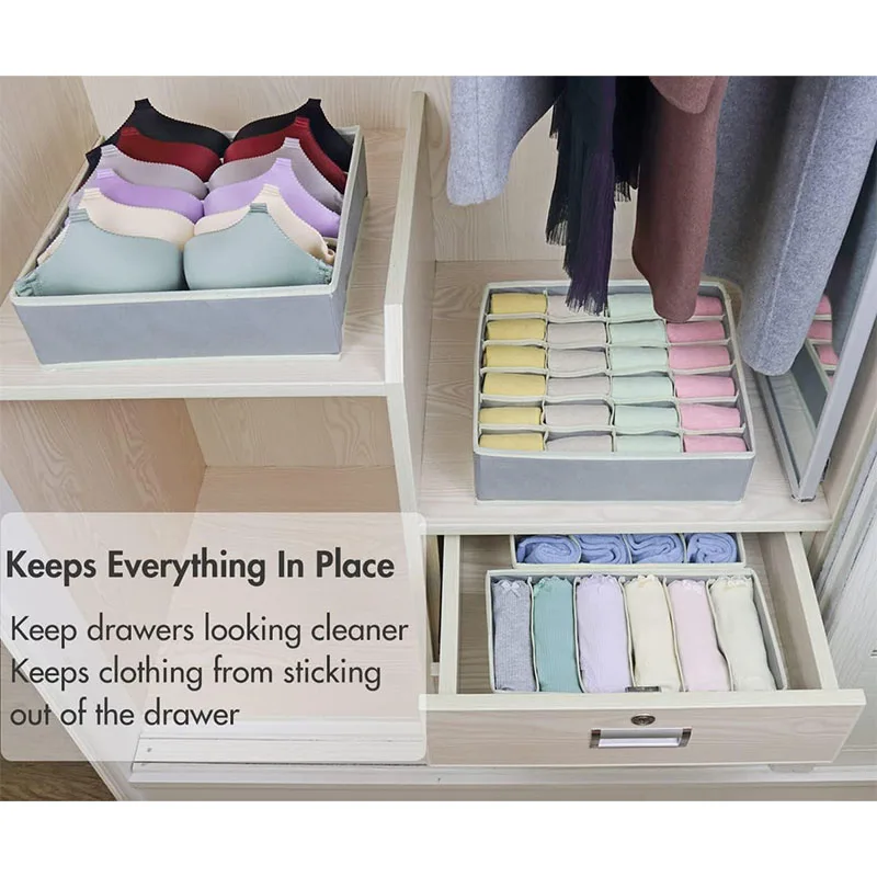 Foldable underwear bra drawer-type storage box fabric wardrobe drawer-type storage box clothing storage box underwear tie socks