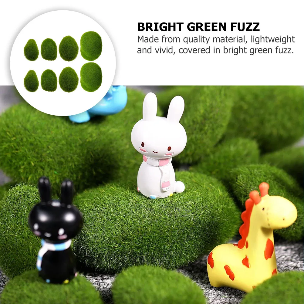 

40 Pcs Artificial Moss Stones Bright Green Faux Plant Rocks Foam Covered Micro L scape Adornment DIY Crafts Bonsai nament
