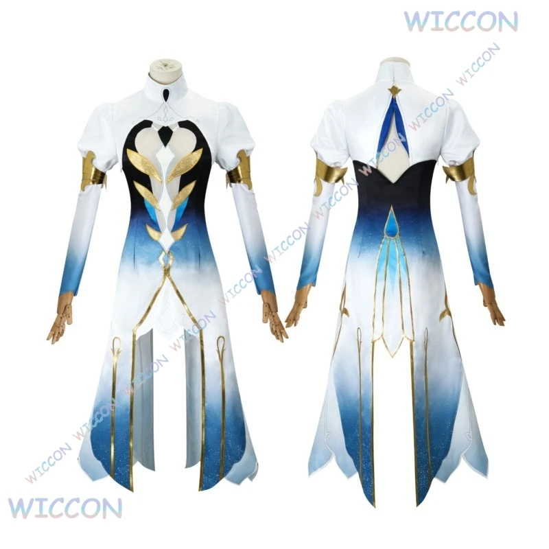Focalors Cosplay Costume Furina Wig Game Genshin Impact Fontaine God of Justice Furina Wig Cosplay Full Set Women Hallowen Suit