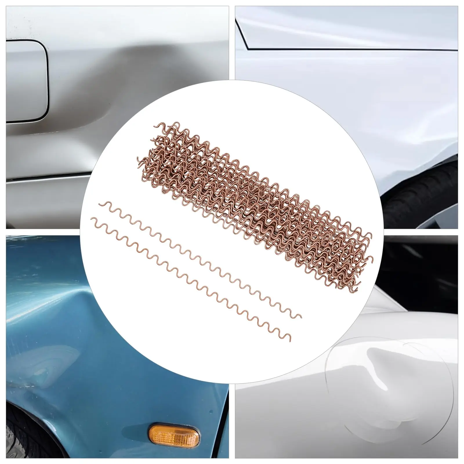 デントプーラー波形溶接ワイヤー、50個の波形溶接ワイヤー現代のスポット溶接修理ワイヤー、車の修理デントプーリングSP