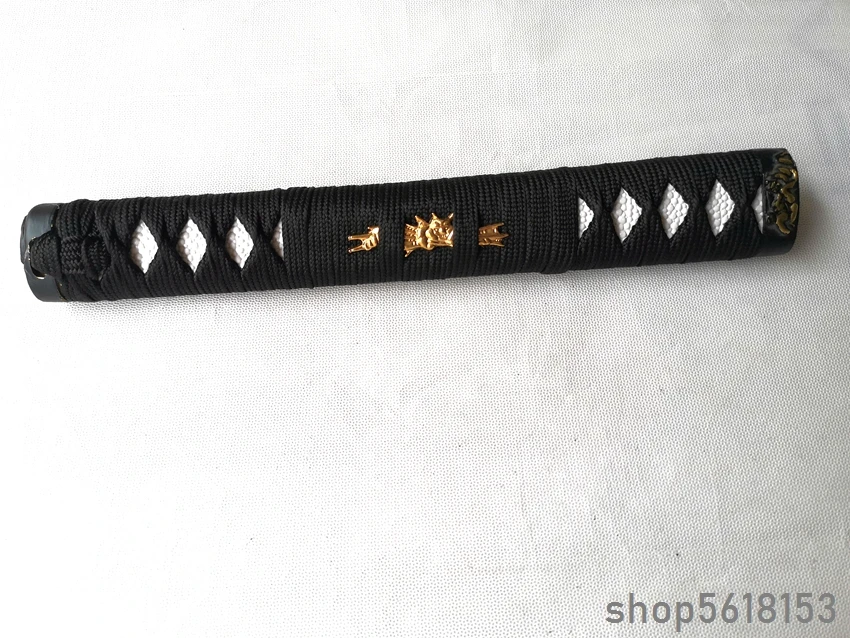 26cm alloy  people fuchi handle black sago For Japanese katana