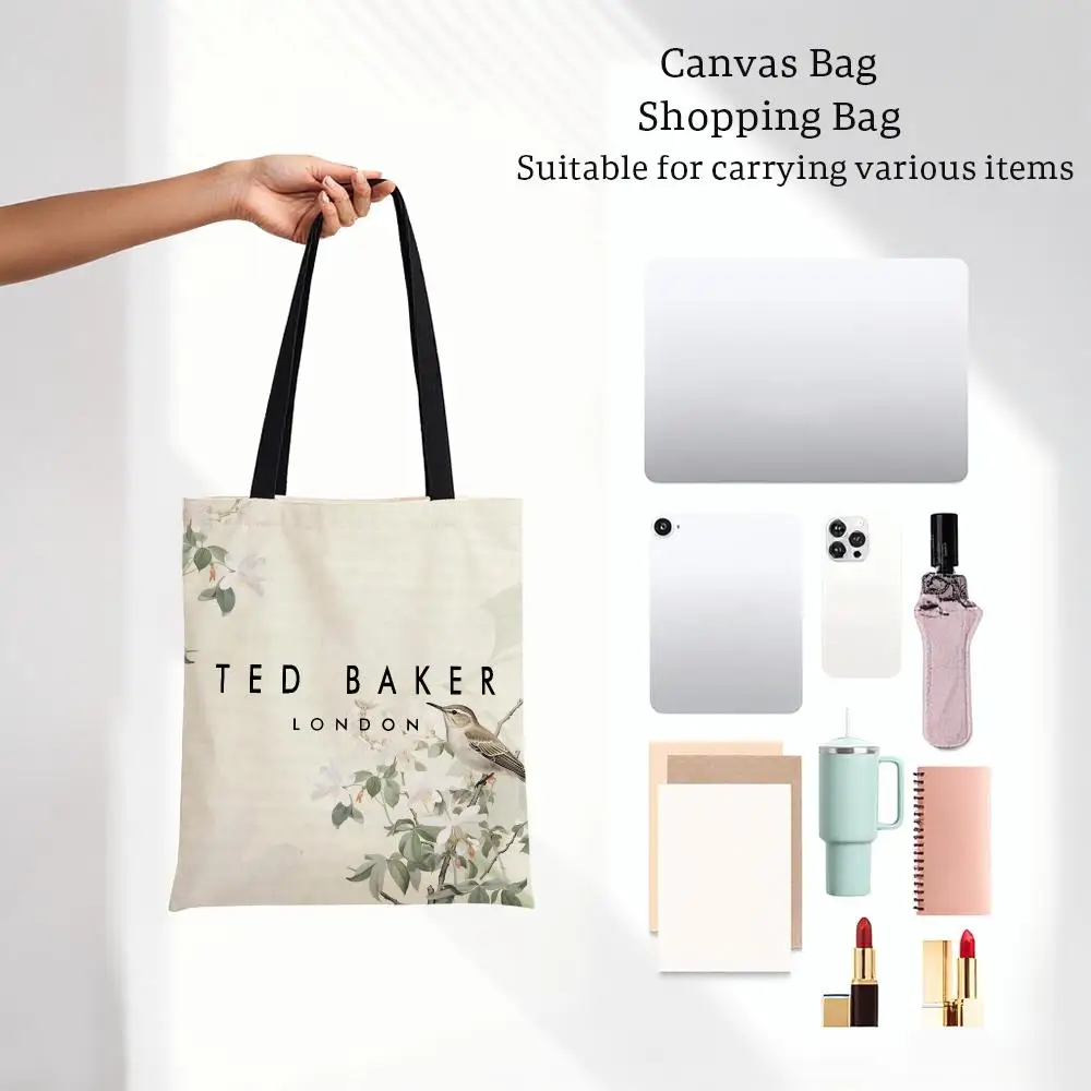 Brand Fashion Ted Baker Storage Bags Lightweight Printed Canvas Bag Portable Daily Shopping Shoulder Bag