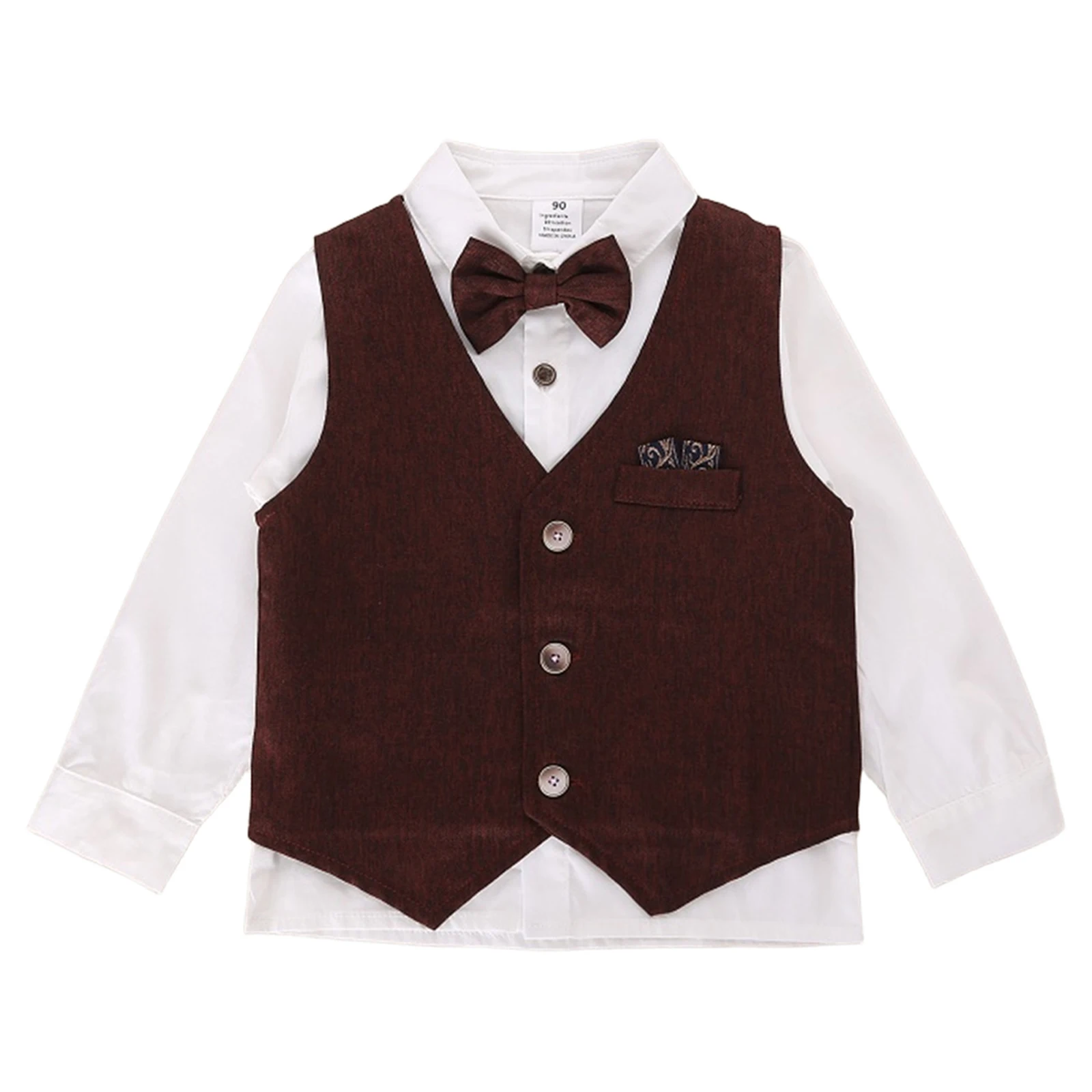 Bambini Ragazzi Uniformi scolastiche Abito da gentiluomo Camicia Gilet Pantaloni Set di vestiti per la festa di compleanno Abiti da battesimo Abiti da ragazzo