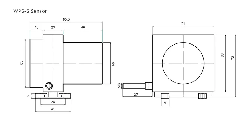 WPS-S 0-2500mm Pull Rope Position Encoder Draw Wire Displacement Sensor Linear Transducer String Potentoimeter Converter