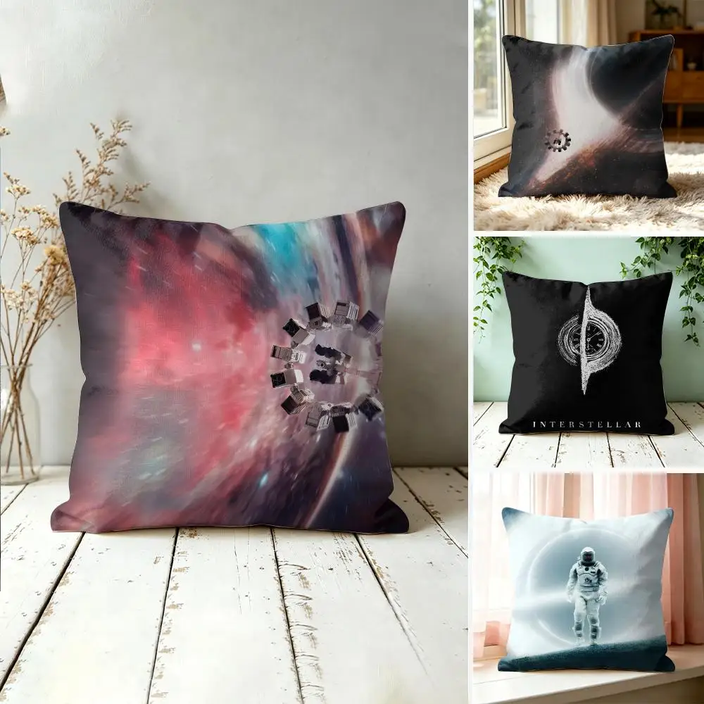 Classic Movie I-Interstellar Cushion Cover Wrinkle-Resistant Short Plush Cushion Covers Breathable Machine-Washable