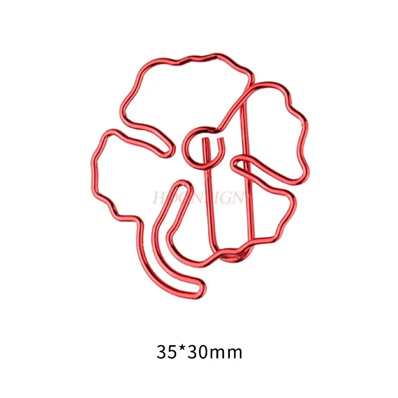 10st Rode Klaver Paperclip Cartoon Paperclip Blad Paperclip Hangende Pin Heldere Kleur Kerst Rode Paperclip