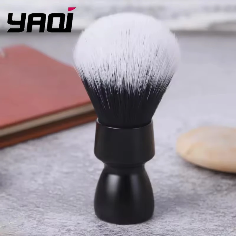 

YAQI RTS Black Color Heavy Metal Handle Synthetic Hair Knot Shave Brush for Men Wet Shaving
