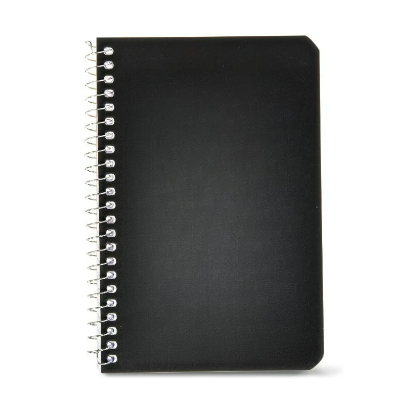 Memo Book, 4x6, Narrow Ruled, 80 Sheets, Black, Spiral Bound, Paper Cover