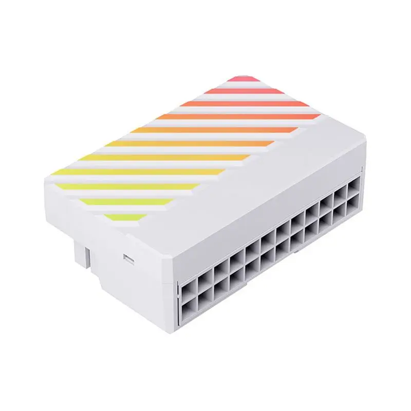 AED6-ATX 24Pin ARGB Adapter 90Converter 24PIN RGB Power Cord Adapter For 24Pln Motherboard Power Supply