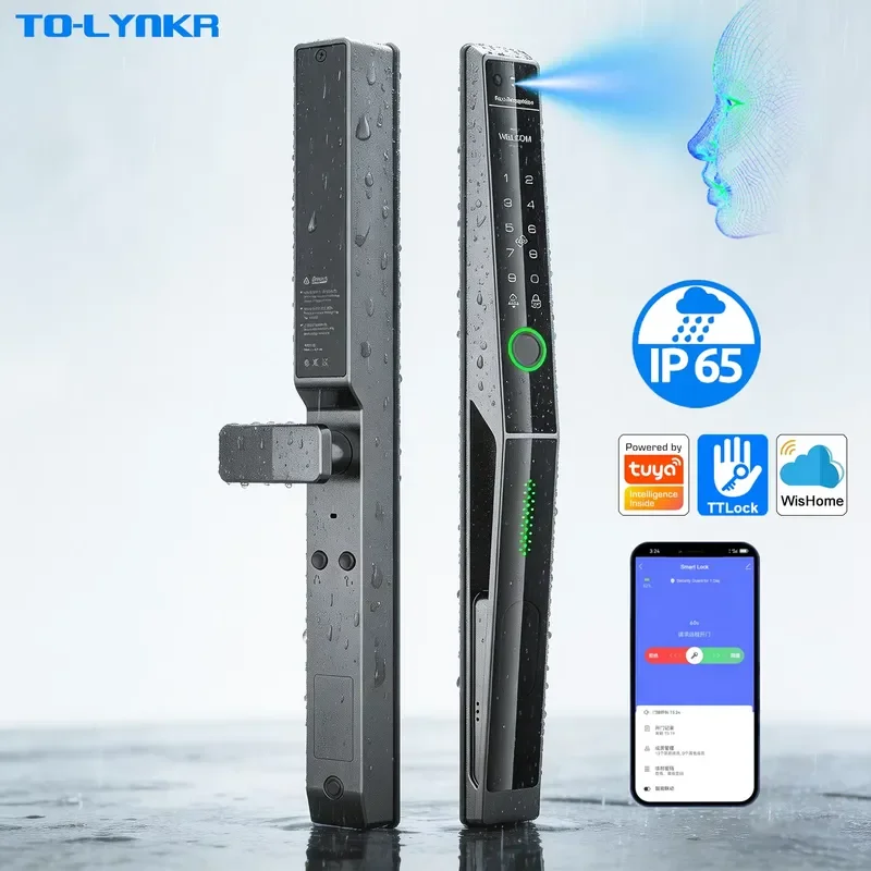 2026 New, High Quality 3D Face Recognition Smart Sliding Glass Door WiFi TTlock Aluminum Alloy Waterproof