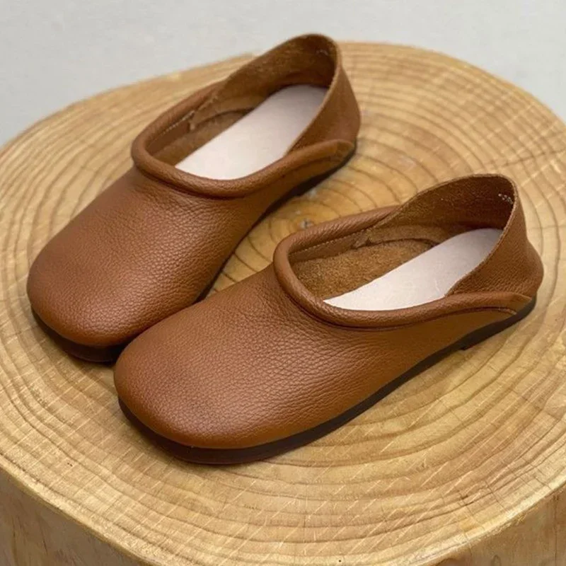 

2025 New Flats Women Loafers Shoes Designer Leather Casual Shoes Autumn Soft Oxford Shoes Trend Walking Cozy Chaussures Femme