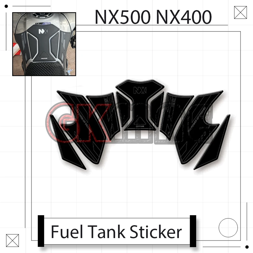 New For Honda NX500 NX400 Motorcycle Modified PVC Rubber Fuel Tank Sticker Anti-slip Stickers Decorative Fishbone Sticker