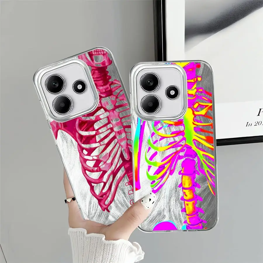 

Чехол для Xiaomi Redmi Note 11 12 Pro A3x 14 13 Pro Plus 9 10 Pro 14S 13C 12S 11s K80 Pro 14C, мягкий чехол с рисунком черепа и скелета