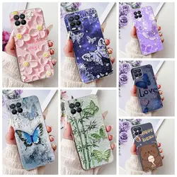 Cute Bamboo Butterfly Cover For Realme 8 4G Case Silicone Soft TPU Protective Shell For Realme8 Realme 8 Pro RMX3085 Case Bags