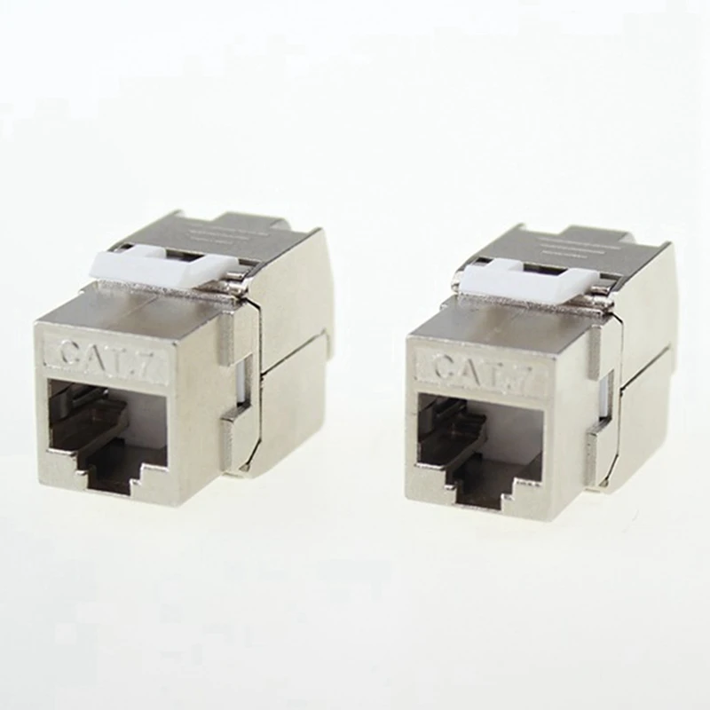 24 Pcs RJ45 Keystone Cat7 Cat6a Shielded FTP Zinc Alloy Module Network Keystone Jack Connector Adapter 10GB Network