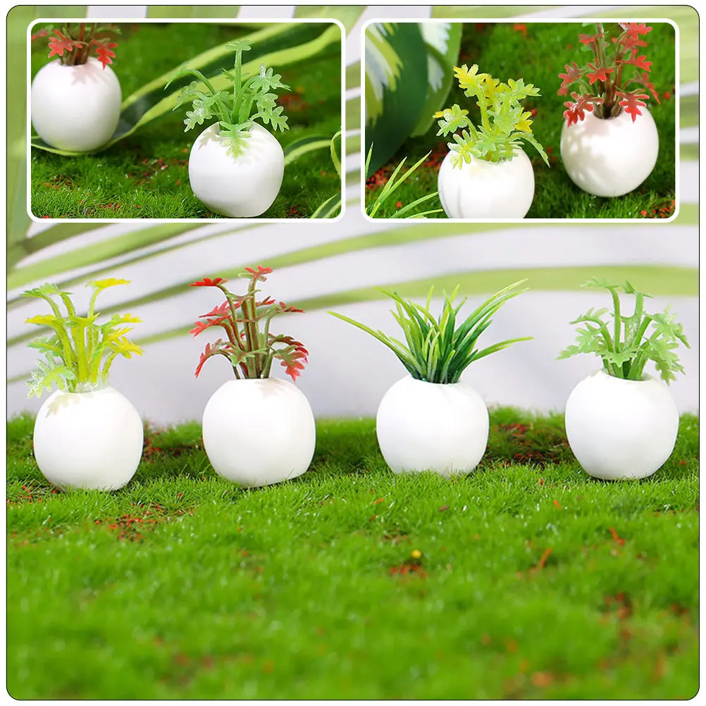 

12Pcs Miniature Potted Plants Simulation Bonsai Small House Decor Desktop Garden Landscaping Ornament Artificial Micro Landscape