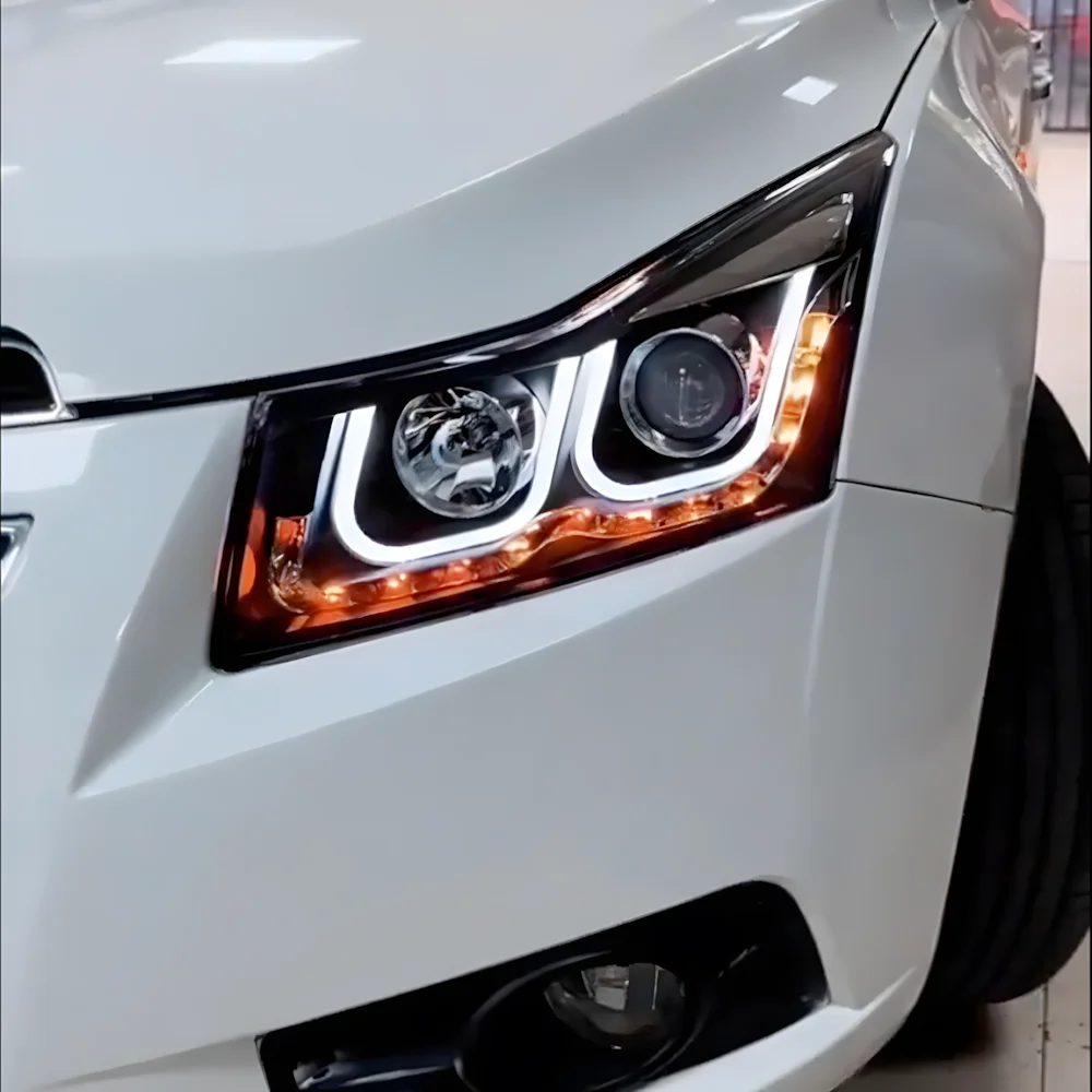 

Upgraded Car Front Lamps For Chevrolet Cruze 2009-2014 Auto Headlights Assembly LED Double U Day Lamp Projector Lens Accessories
