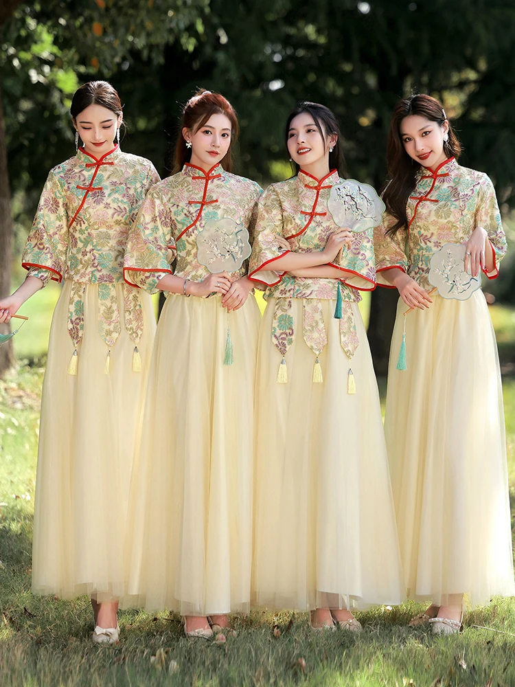 

Xiuhe Chinese Fairy Sisters Skirt Hanfu Bridesmaid Dress Women's Summer China Style Traditional Tang Han Costume Dresses 10XL