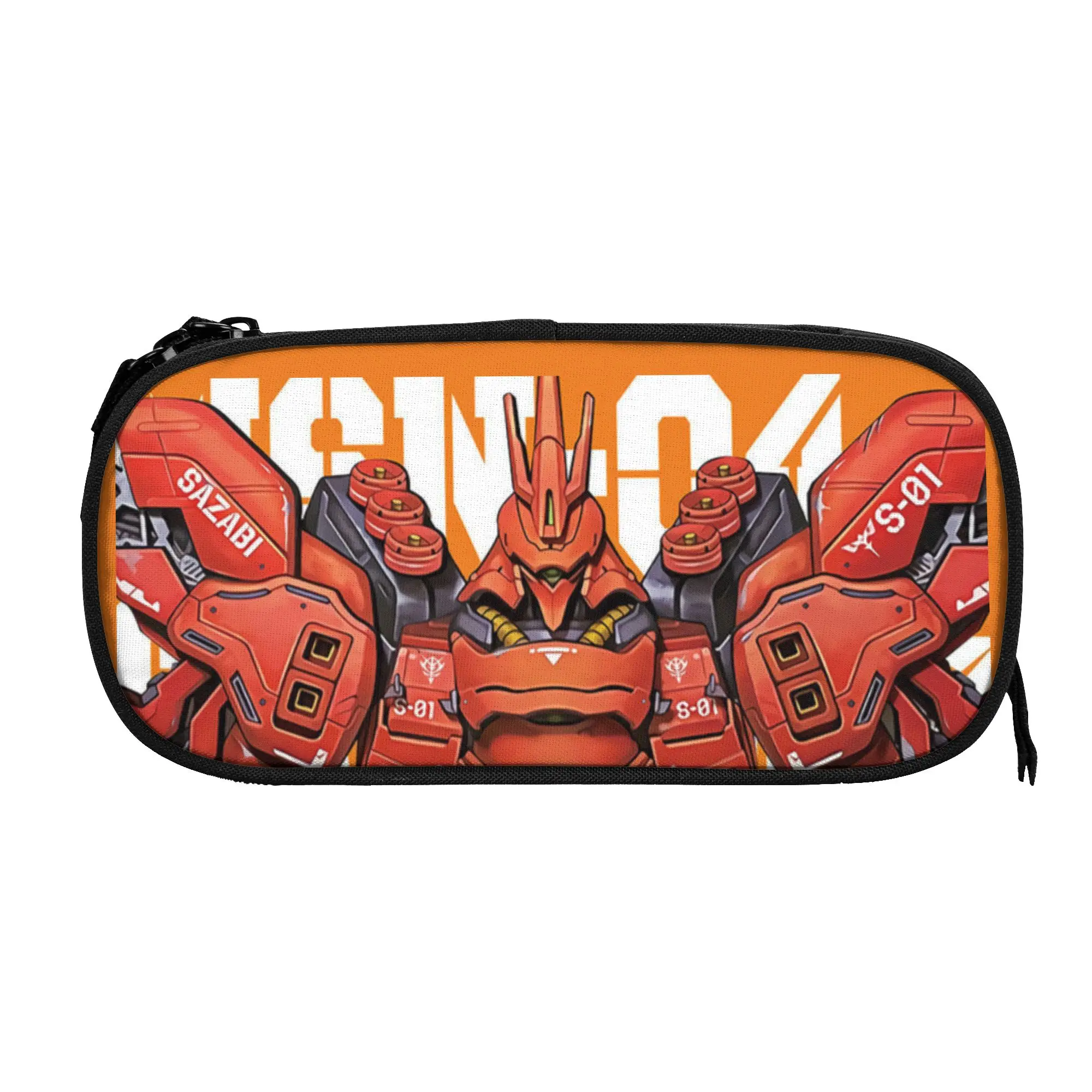 

1 piece Lightweight Orange Pencil Case Teen Pen Bag Gundam School Stationery Bag