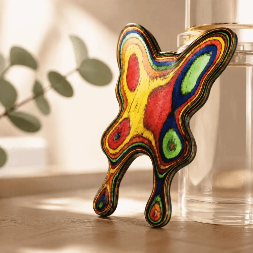 Solid Wood Gua Sha Tool Hand Polished Natural Sandalwood Butterfly Gua Sha Manual Acupoint Stimulation Face Massager
