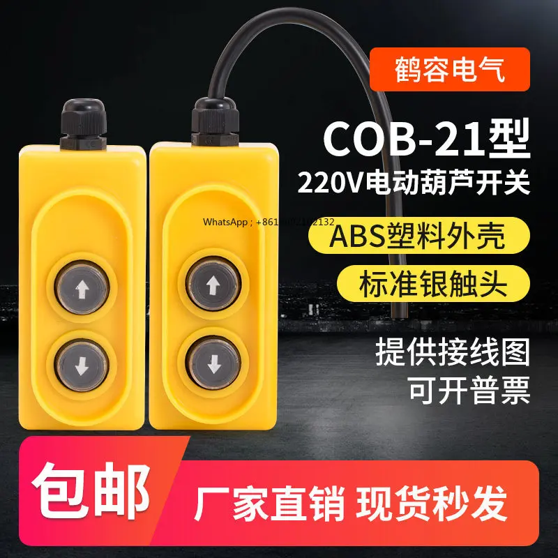 Miniature Electric Hoist Switch Lift Small Crane Switch 220V Household Up and Down Button Switch Remote Control