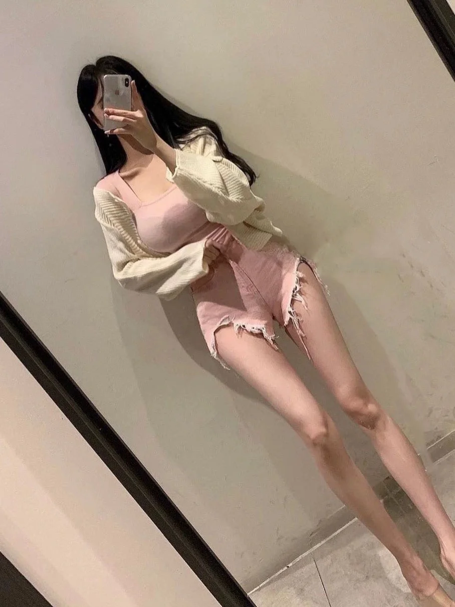 กางเกงยีนส์เอวสูงทรงตรงผ้าเดนิมบางเบาสำหรับฤดูร้อน ผ้ายืดคอตตอนสำหรับผู้หญิง ช่วยให้ดูผอมเพรียว